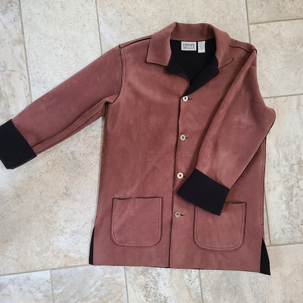 Chico's Brown Jacket with Black Accents